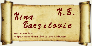 Nina Barzilović vizit kartica
